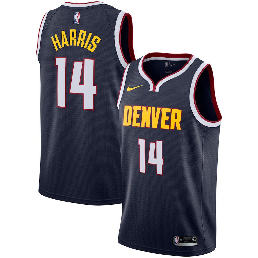 Men Denver Nuggets 14 Harris Blue City Edition Game Nike NBA Jerseys